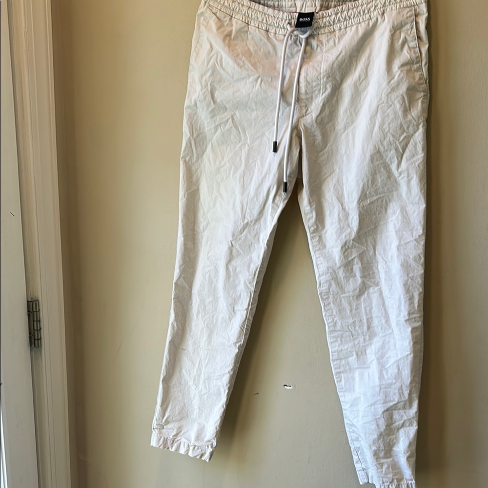 Hugo Boss White Sweatpants Relaxed Fit